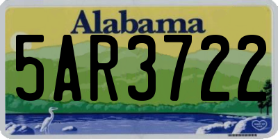 AL license plate 5AR3722