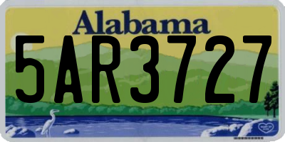AL license plate 5AR3727