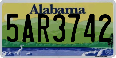 AL license plate 5AR3742