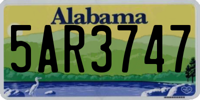 AL license plate 5AR3747