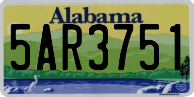 AL license plate 5AR3751
