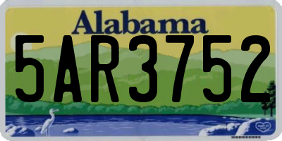 AL license plate 5AR3752