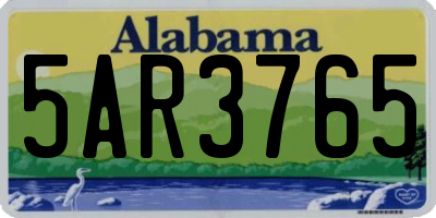 AL license plate 5AR3765