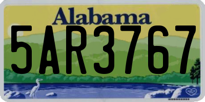 AL license plate 5AR3767