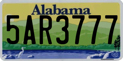 AL license plate 5AR3777