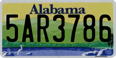 AL license plate 5AR3786