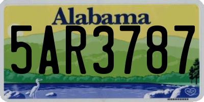 AL license plate 5AR3787