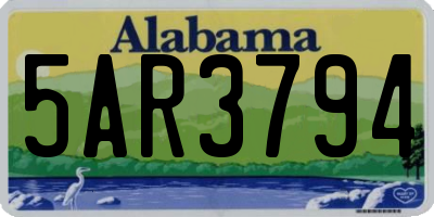 AL license plate 5AR3794