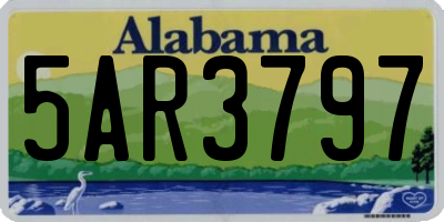 AL license plate 5AR3797