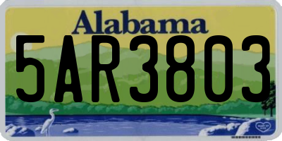 AL license plate 5AR3803