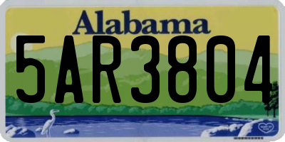 AL license plate 5AR3804