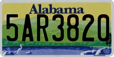 AL license plate 5AR3820