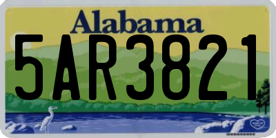 AL license plate 5AR3821