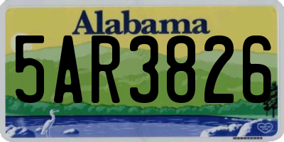 AL license plate 5AR3826