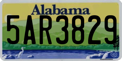 AL license plate 5AR3829