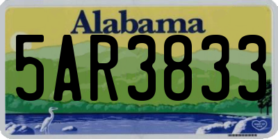 AL license plate 5AR3833