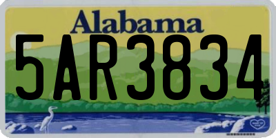 AL license plate 5AR3834