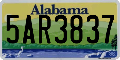 AL license plate 5AR3837