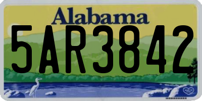 AL license plate 5AR3842