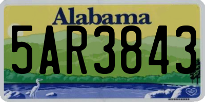 AL license plate 5AR3843
