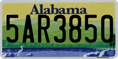 AL license plate 5AR3850