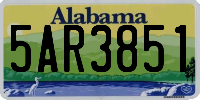 AL license plate 5AR3851