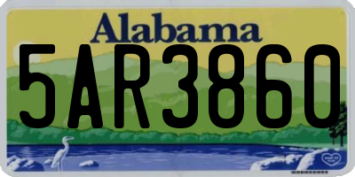 AL license plate 5AR3860
