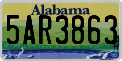 AL license plate 5AR3863