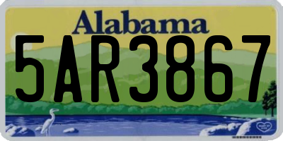 AL license plate 5AR3867