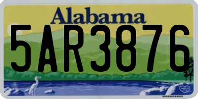 AL license plate 5AR3876