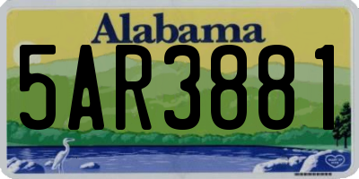 AL license plate 5AR3881