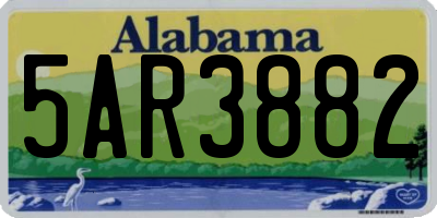 AL license plate 5AR3882