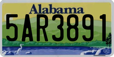 AL license plate 5AR3891
