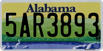 AL license plate 5AR3893