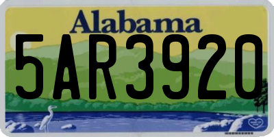 AL license plate 5AR3920