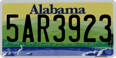 AL license plate 5AR3923