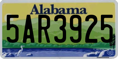 AL license plate 5AR3925