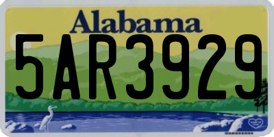 AL license plate 5AR3929