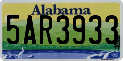 AL license plate 5AR3933