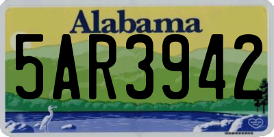 AL license plate 5AR3942