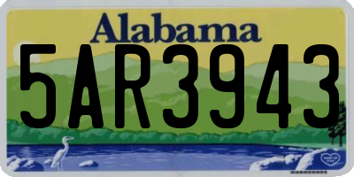 AL license plate 5AR3943