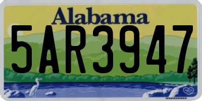 AL license plate 5AR3947