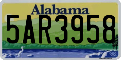 AL license plate 5AR3958
