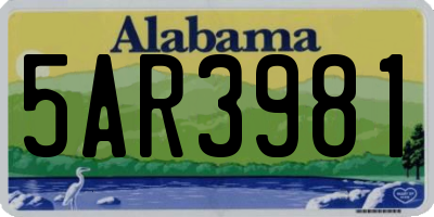 AL license plate 5AR3981