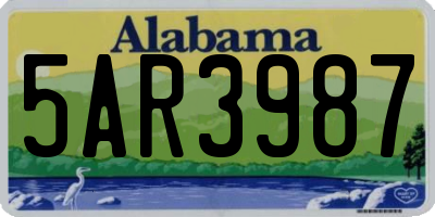 AL license plate 5AR3987