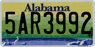 AL license plate 5AR3992