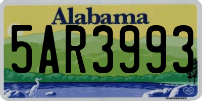 AL license plate 5AR3993
