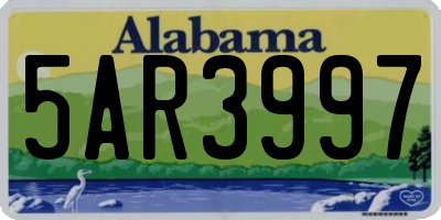 AL license plate 5AR3997