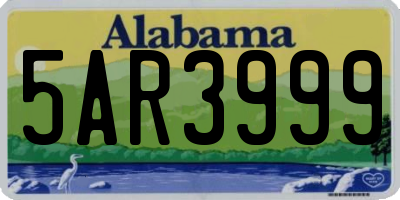 AL license plate 5AR3999