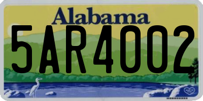 AL license plate 5AR4002